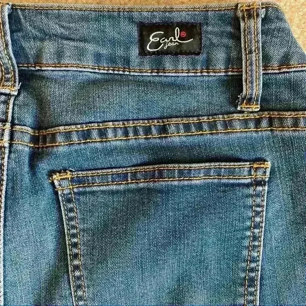 Earl Jeans Embroidered Flower Multicolor Denim Skinny Ankle Jeans 4 - Picture 4 of 13